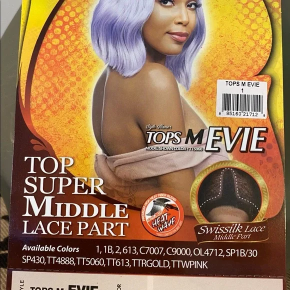 Tops M EVIE Lace front wig JETBLACK 1 - Picture 7 of 10